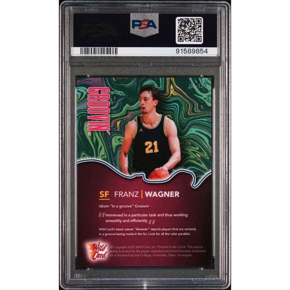 2021 Wild Card Green Groovin’ Pink Franz Wagner 164/175 - PSA 9 MINT - POP 1 - Picture 2 of 2
